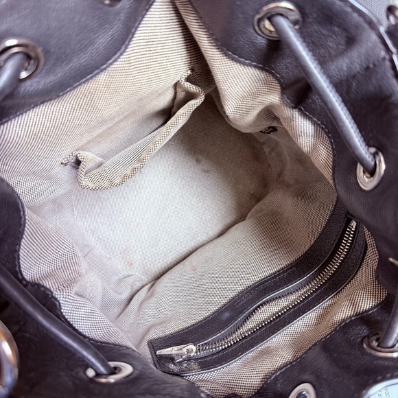 Alexander Wang Alpha Leather Studded Drawstring Bucket Bag - Picture 2 of 13